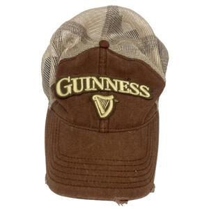 Guinness Draught Stout Beer Trucker Hat Mesh Stretch-Fit Cap Distressed OS